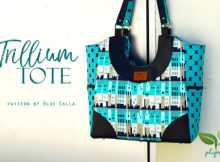 The Trillium tote bag is a very well made bag from an excellent designer. A larger sized bag with 2 exterior side pockets and a U shaped band, corners and double shoulder straps in faux leather, vinyl or real leather depending on your preference.