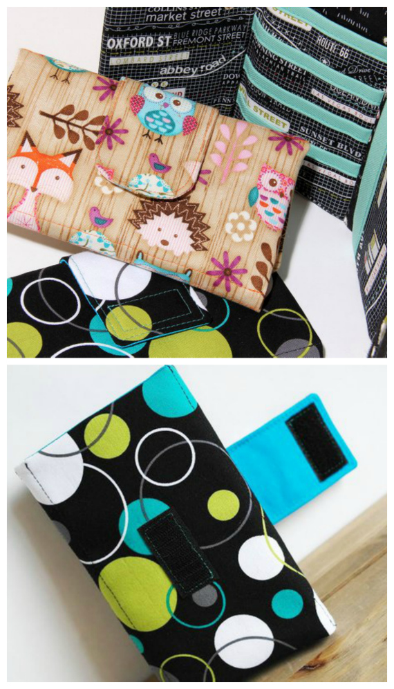 The Women's Trifold Wallet pattern is easy to make and is a great stash-buster. You can make it from a coordinating fabric bundle or raid your fabric stash to make your own unique, designer wallet. It has four credit card pockets, a cash pocket (bank-notes) and a useful notepad pocket. The instructions include two different tab closure styles to choose from, with sew-on Velcro or a magnetic snap to suit your preferences.