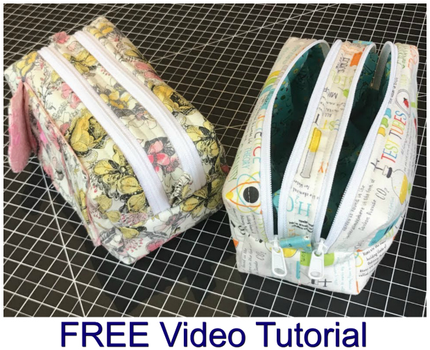 Two Zipper Boxy Bag FREE sewing pattern and video