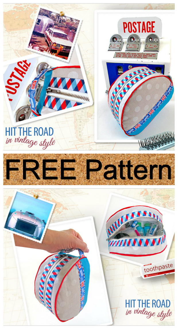 Here's an absolutely awesome FREE pattern for this Airstream inspired Zippered Toiletry Bag.