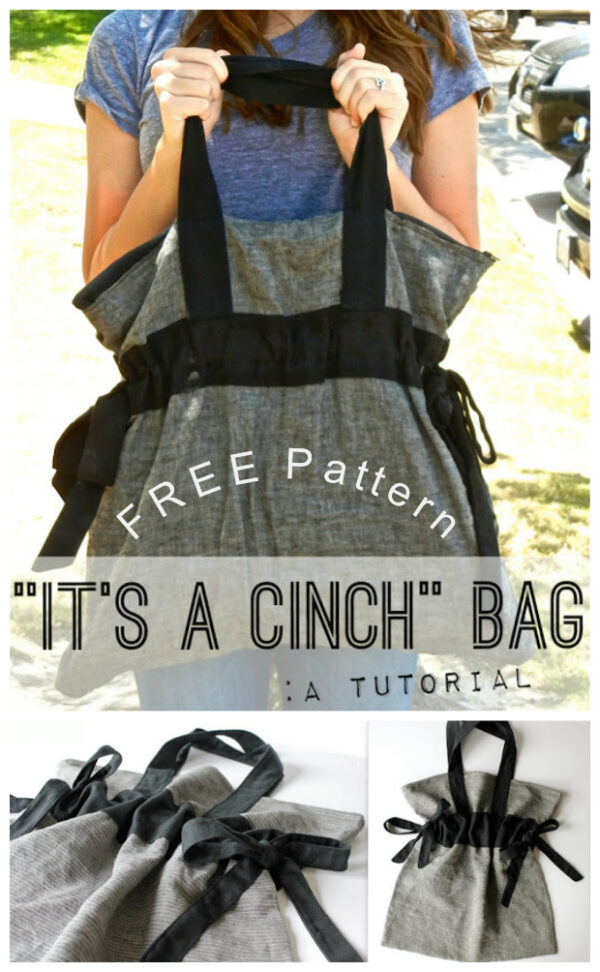 It's A Cinch Bag FREE sewing pattern & tutorial Sew Modern Bags