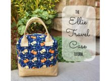 The Ellie Travel Case comes with a FREE pattern and a FREE tutorial. This case makes a perfect cosmetics or toiletries bag and doubles as a cute little purse for a night out.  The final size of this bag is 7.5" square, but because it's also 4.5" deep, it can hold a ton of stuff.