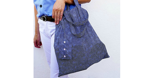Foldable Shopping Bag FREE sewing pattern & video tutorial - Sew Modern