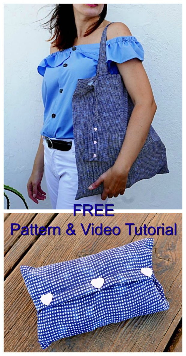 Foldable Shopping Bag FREE sewing pattern & video tutorial - Sew Modern