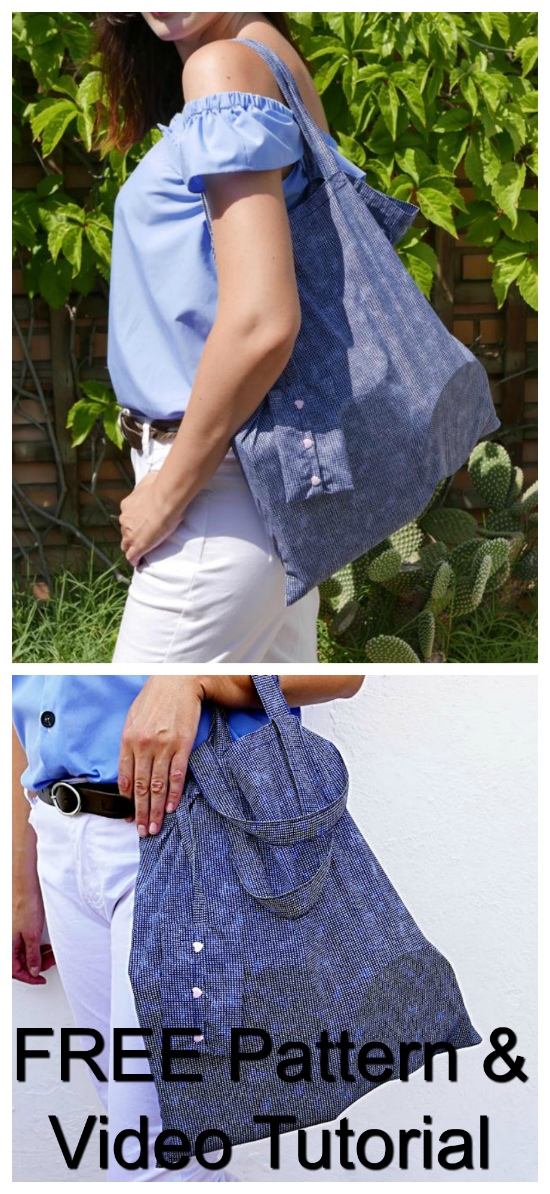 Foldable Shopping Bag FREE sewing pattern & video tutorial.