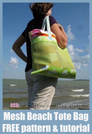 Mesh Beach Tote Bag FREE sewing pattern & tutorial - Sew Modern Bags