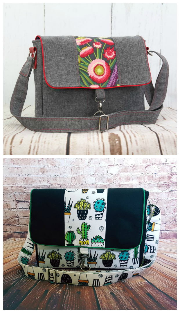 The Marigold messenger bag is a medium-sized iPad messenger bag! Marigold has tons of pockets and an adjustable strap so the bag can be worn across the body or over one shoulder. There is piping as an accent around the edge of the flap and the flap has a swivel clasp closure. 