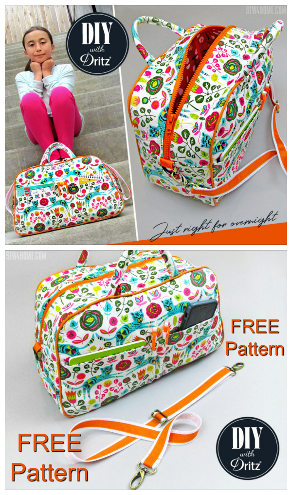 This Compact Quilted Duffle Bag was made as a smaller size bag that would work for kids or anyone who wants a space-saving and on-the-go option. You can access the FREE Pattern & Tutorial below to make this surprisingly straightforward bag.