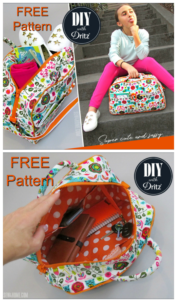 Compact Quilted Duffle Bag - FREE pattern & tutorial - Sew Modern Bags