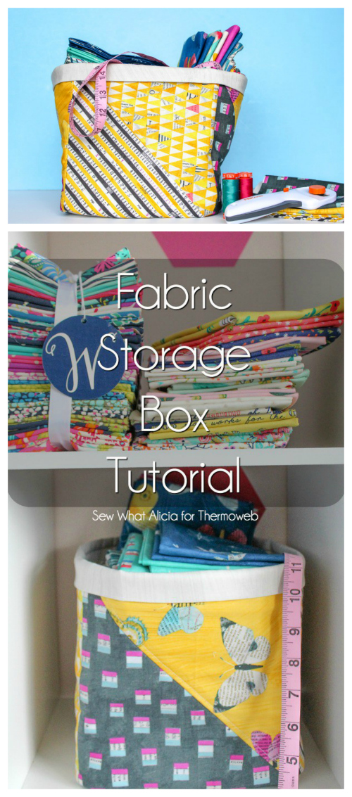 Fabric Storage Bins FREE sewing pattern & tutorial