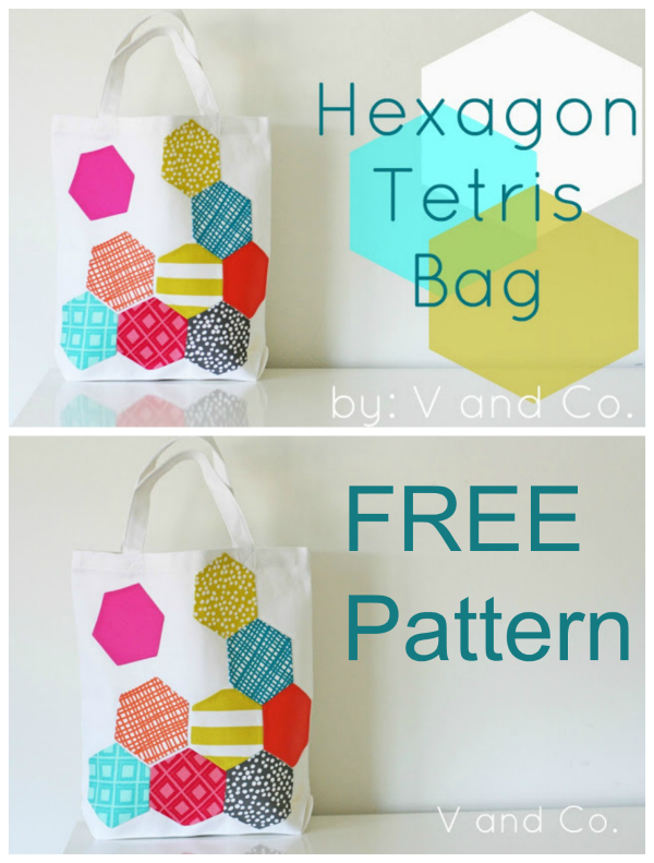 Hexagon Tetris Tote Bag pattern 2