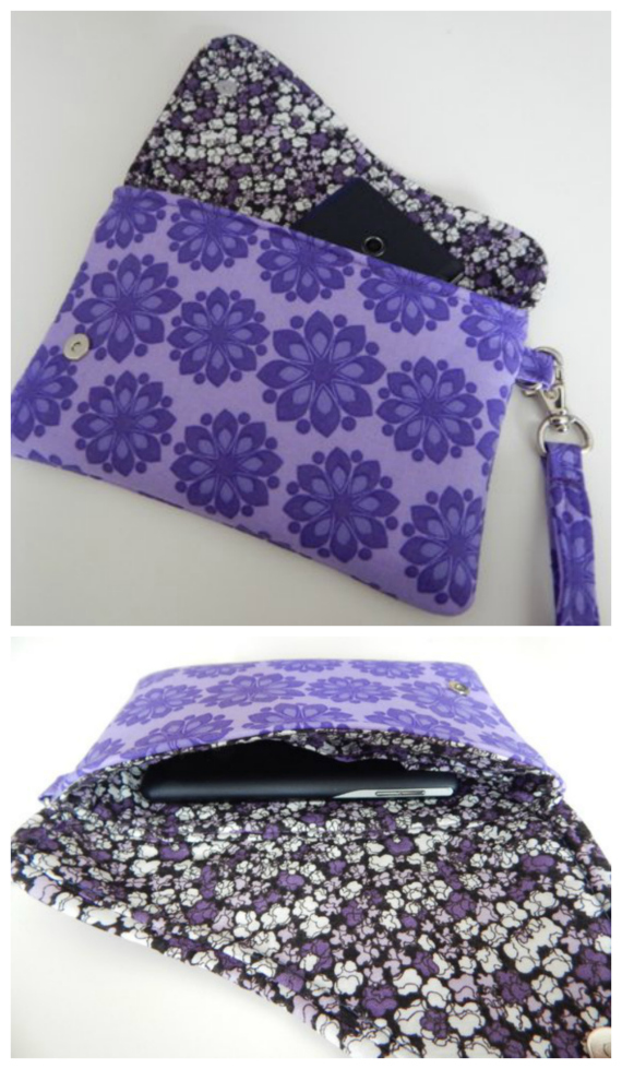 This cute and useful wristlet bag is named Little Cloud. It's a quick and easy scrap buster project aimed at the advanced beginner sewer and should take approximately 2 to 3 hours+ to complete.