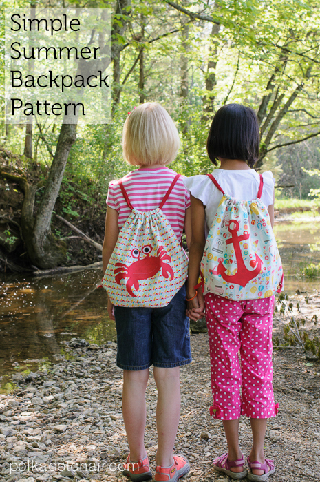 Simple Drawstring Backpack FREE sewing tutorial & pattern