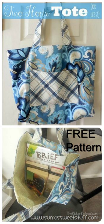 Two Hour Tote (or less) FREE sewing pattern - Sew Modern Bags
