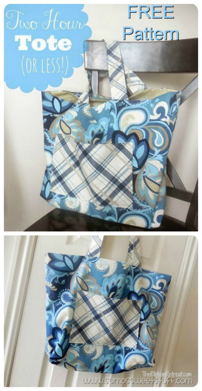 Two Hour Tote (or less) FREE sewing pattern