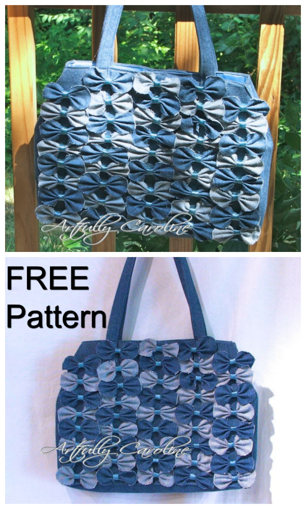 Denim Farfalle Handbag FREE sewing pattern & tutorial