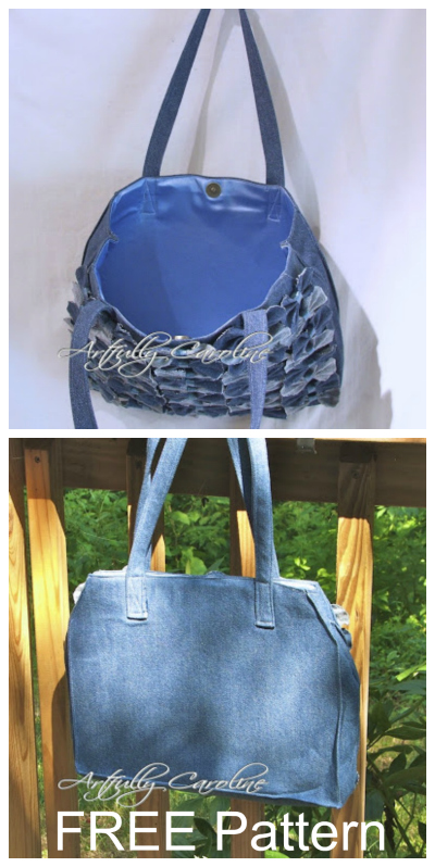 Denim Farfalle Handbag FREE sewing pattern & tutorial