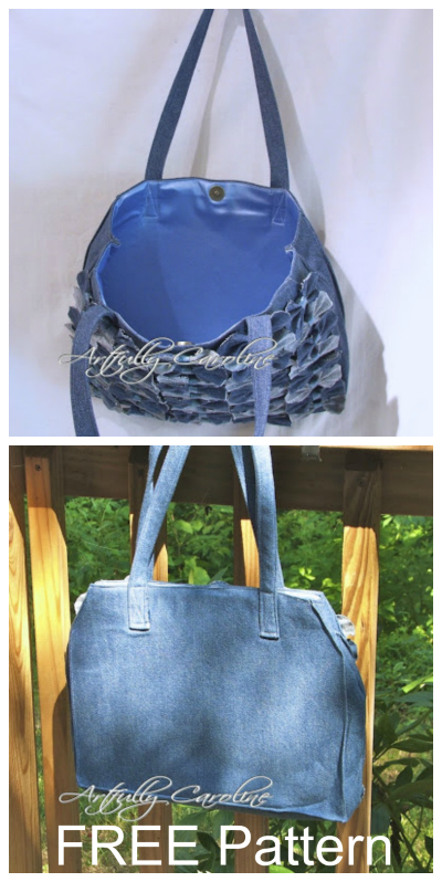 DIY denim bags. How to. Sewing patterns. | Denim bag patterns, Denim bag  diy, Recycled jeans bag