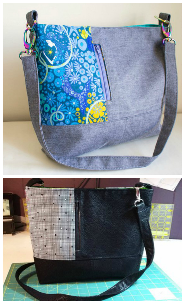 The Lianna Bag is a great advanced beginner / intermediate sewing pattern that has two exterior zipper pockets, a snap closure and a detachable strap.  You can make the Lianna Bag in one colour or have beautiful panels and this bag is a great bag to use up your medium scraps.