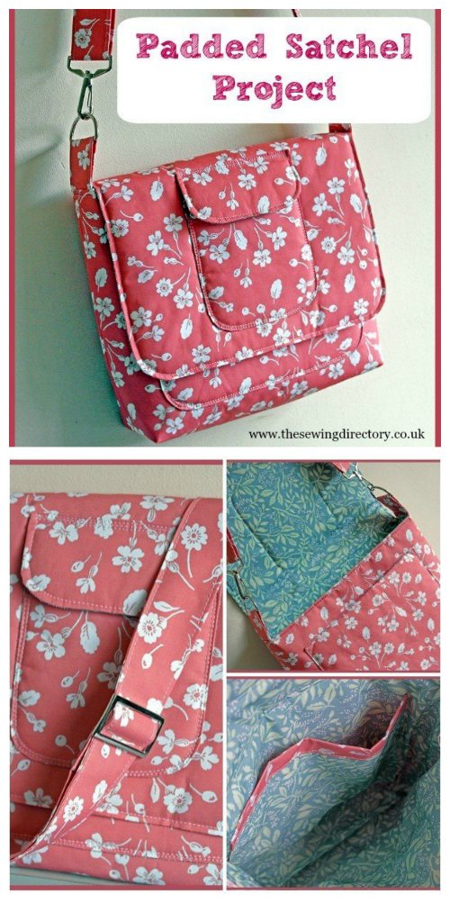 Padded Satchel Messenger Bag FREE sewing pattern