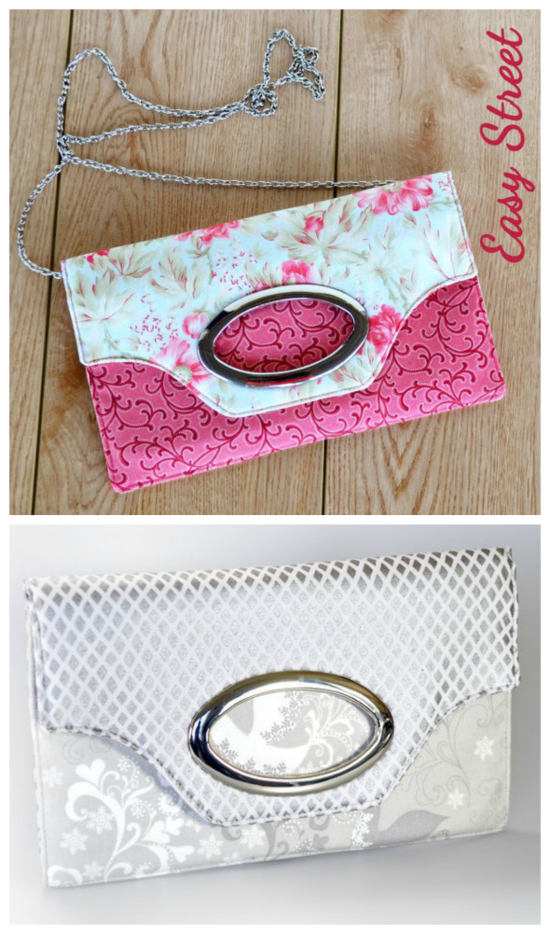Chloe’s Court is a super cute, modern flat style clutch which is a quick and easy project to whip up in a day. It has 4 card slots and a slip pocket in the main zippered compartment. Plus another exterior slip pocket which closes with a magnetic snap which will hold an iPhone 6 Plus or a larger phone as well as other paraphernalia.
