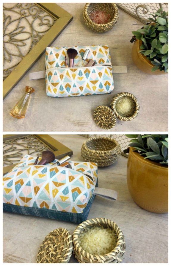 Boxy Travel Pouch FREE sewing pattern