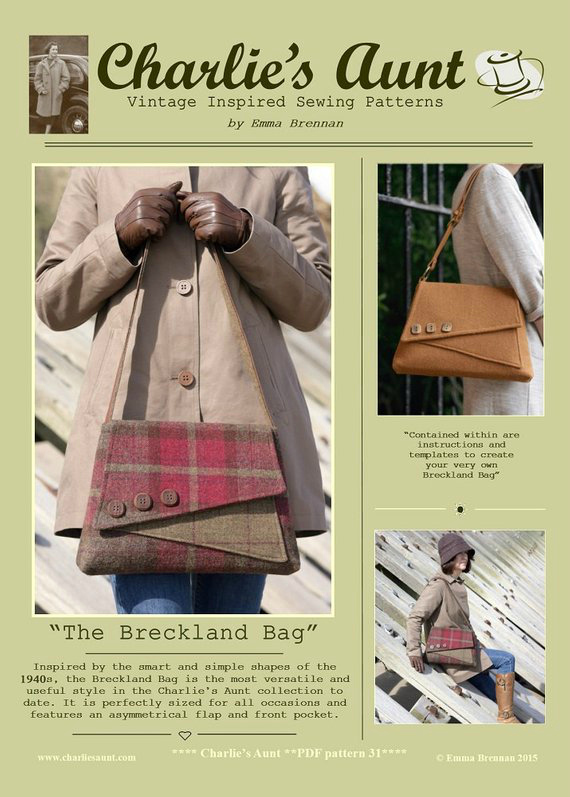We absolutely love this designer at Sew Modern Bags. She makes top quality patterns and tutorials for bags that are inspired from the simple but slightly quirky shapes of the 1940s. The Breckland Bag is the most versatile and useful style in the designer's collection to date. It's a practical bag that is equally relevant today that is perfectly sized for all occasions.