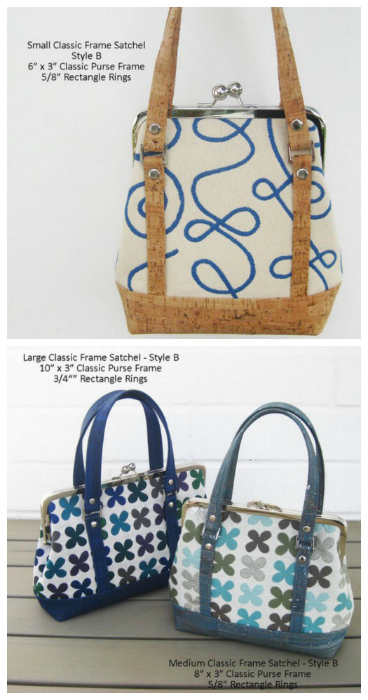 With this fabulously designed purse, the pattern allows you to make the Classic Frame Purse in three sizes and two styles so you actually get to chose which of six purses to make or make them all. This Classic Frame Purse can be made small, medium and large and they are the kind of purse that really stand out from the crowd.