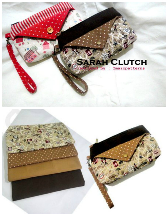 Miss Sarah Clutch bag sewing pattern - Sew Modern Bags