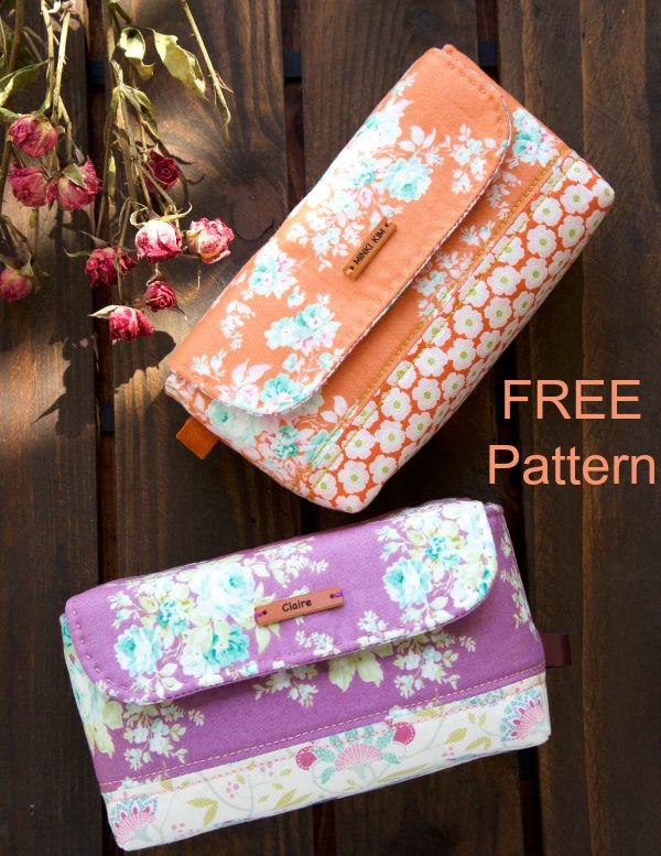 Back to school stationery pouch FREE sewing pattern