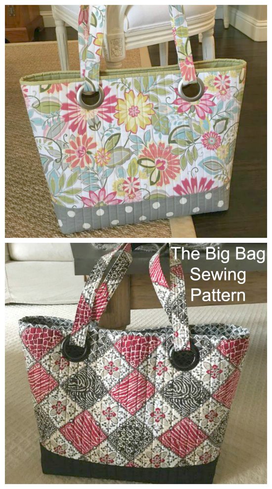 This Big Bag is designed to carry a lot of stuff, like stuff for sewing, school, travelling etc. This bag is both simple and functional and has added pockets on both sides of the inside of the bag to give it just enough storage for the smaller things, but not enough to interfere with the roominess that is the signature of the Big Bag.