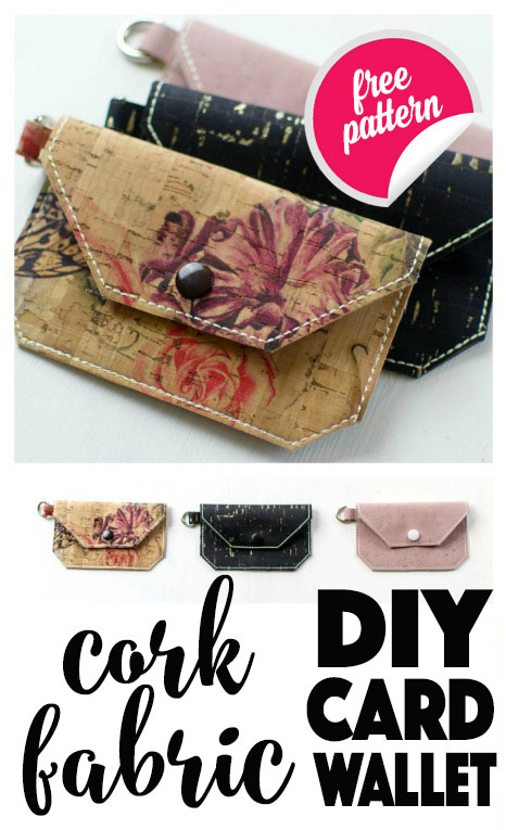 DIY Cork Fabric Card Wallet - FREE sewing tutorial & pattern
