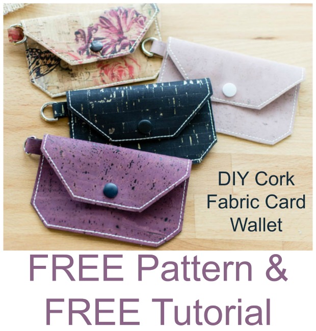 DIY Cork Fabric Card Wallet - FREE sewing tutorial & pattern