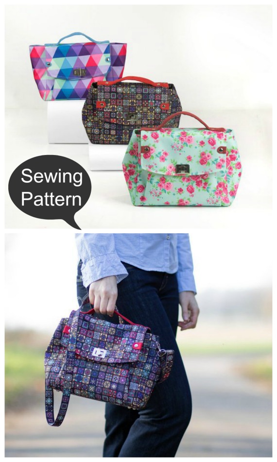 Here's the sewing pattern for the Greta Purse and shoulder bag. As you can see it's a great medium size bag with a lot of character. The bag can be carried in hand or over your shoulder.
