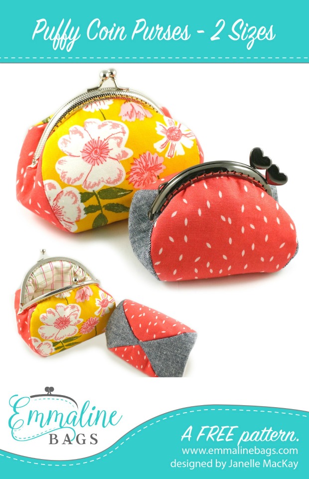 Puffy Coin Purse (Two Sizes) FREE sewing pattern