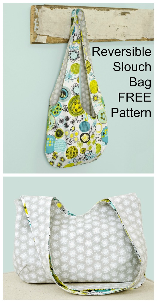 Reversible Slouch Bag FREE sewing pattern - Sew Modern Bags