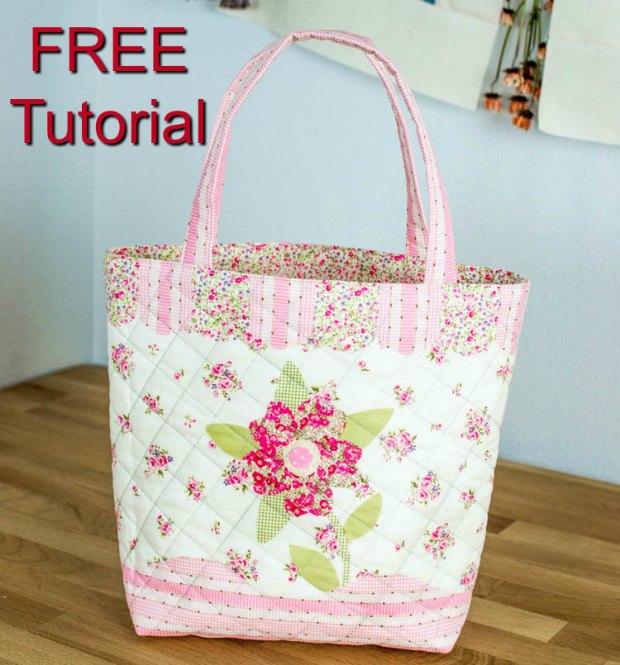 Sweet Quilted Tote Bag FREE sewing tutorial