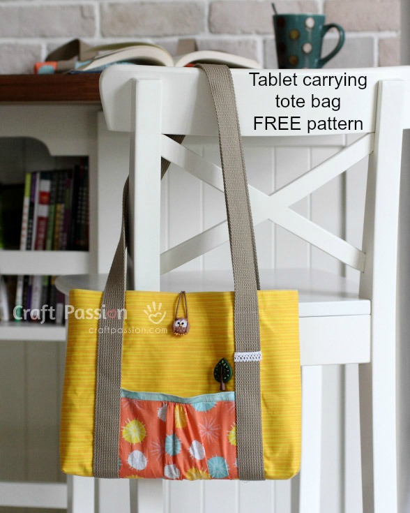 Tablet Carrying Tote Bag - FREE sewing pattern