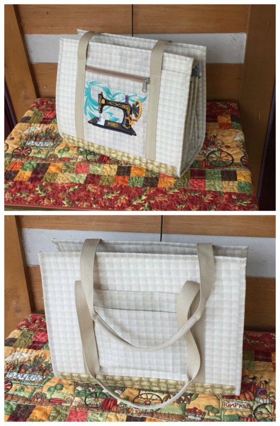 This designers Ultimate Carry All Bag sewing pattern is an Etsy BESTSELLER. This elegant bag will carry and organize all your sewing, quilting or any other craft supplies. It has an amazing 18 pockets, plus additional vinyl clear bags, attached to the swivel hook for smaller items.