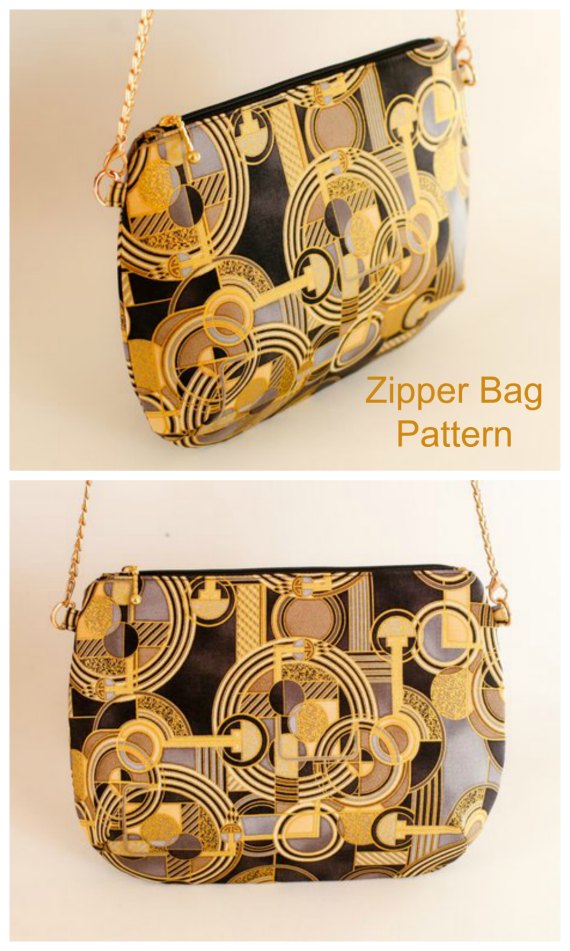 How nice a bag is this one? The interior of the Beijing Bag has a zipper pocket and slip pockets for all your essentials. This is an excellent pattern for a beginner bag maker.