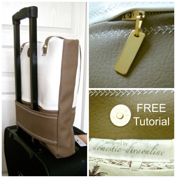 Cafe Au Lait Travel Bag FREE sewing tutorial