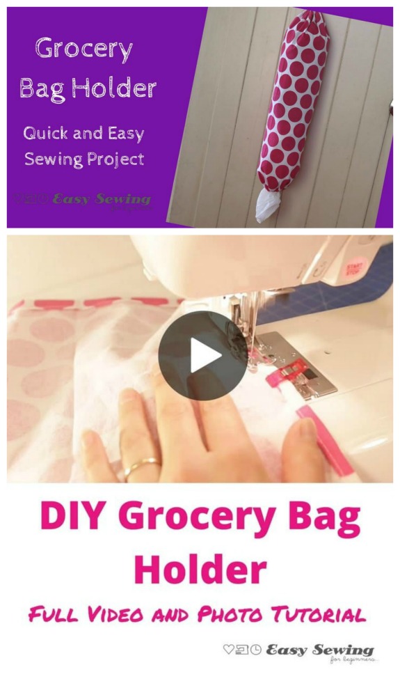 Here's a super simple and super quick sewing project for beginners. The designer will show you in an 8-minute FREE video how to sew a grocery bag holder using a tea towel. The whole project should take you 10-15 minutes once you know how to do it. With the novel use of an existing tea towel, it means no finishing off raw edges, as it’s already done for you.