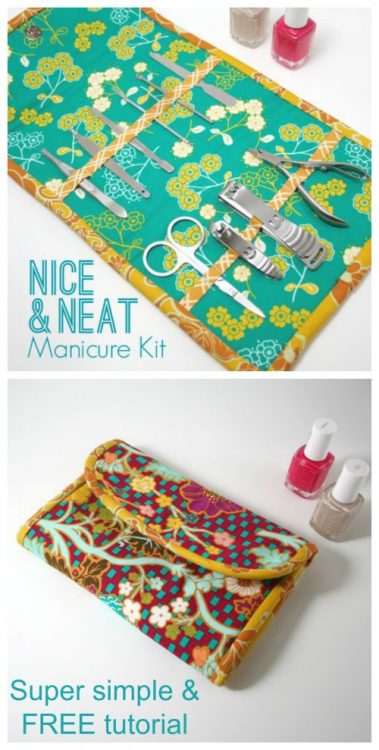 Nice and neat manicure kit - FREE sewing pattern - Sew Modern Bags