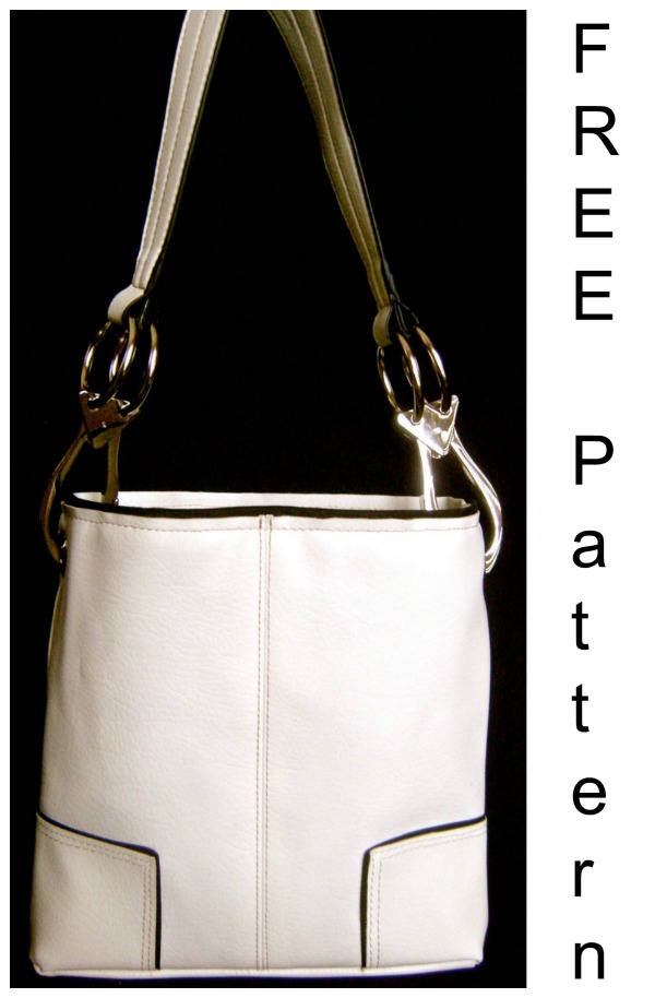 Here's a FREE pattern and tutorial for a really amazing looking purse, it's called the Mini Me White Purse. The designer originally saw and purchased a wonderful purse with chunky silver strap hardware, black trim and gold topstitching. The bag she purchased was a great size for travel but she wished it was smaller, something that she might be able to use every day. 