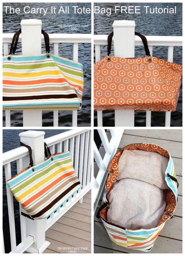 At SewModernBags we are always looking out for FREE patterns and tutorials and now and again we find one from a designer which is absolutely fabulous. The Carry It All Tote Bag is one of those tutorials. The designer has clearly spent many many hours of her time on the tutorial and the photos are awesome. This is the perfect bag to make your beach and pool days a lot easier. This super-sized tote will carry everything you and your young ones want to take.