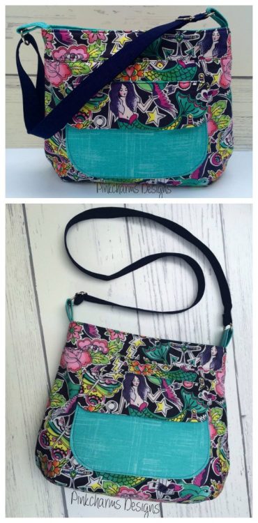 The Thistle Pocket Tote Cross Body Bag sewing pattern - Sew Modern Bags