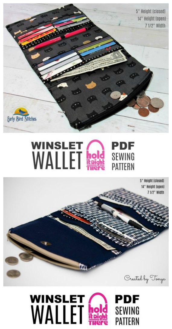 Winslet Tri-fold Wallet sewing pattern