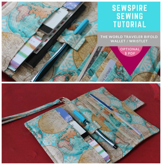 This experienced designer shows you how to make her World Traveler Bi-Fold Passport Wristlet Wallet with a FREE 16 minute YouTube video, which you will find the link for below. She had been yearning to design a wallet like this for many years and now here it is.