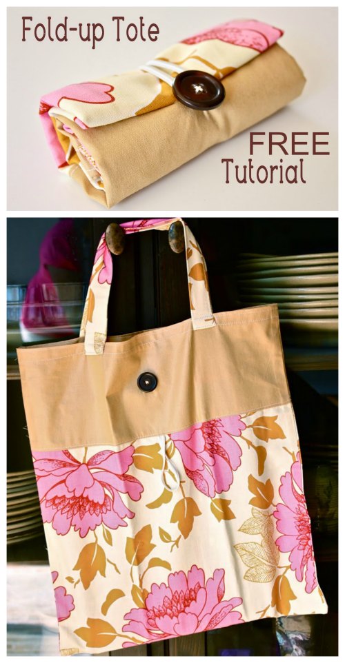 The designer of this tutorial brings you her Fold-Up Tote Bag tutorial FREE of charge. This is a simple project for a beginner sewer with the added bonus of being a stash buster! This cute little tote bags main use is as a reusable bag. 