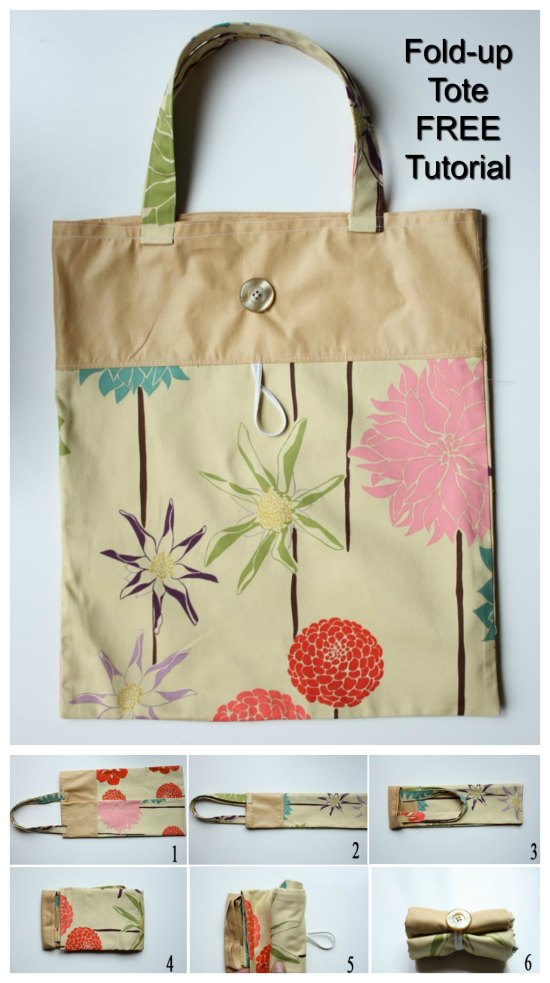 Folded Shopping Bag FREE Pattern. Never without a bag when you need one!